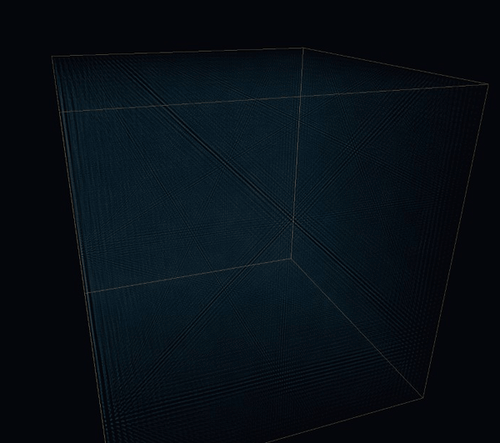 A near-uniform field sharpening into a cosmic web as cosmic time runs forward.