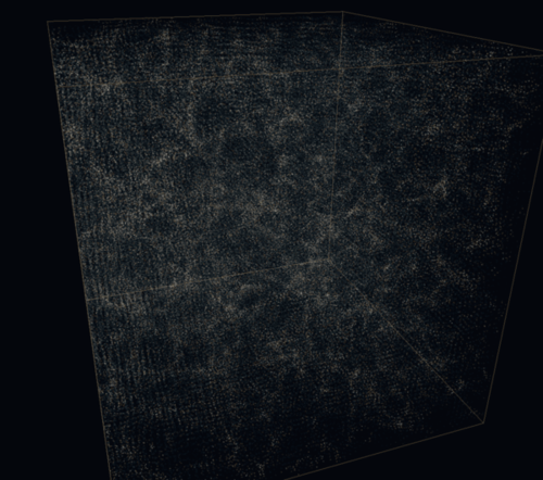 The same box sharpening from a smooth haze to dense knots as the fluctuation amplitude increases.